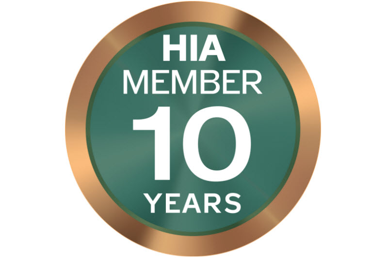 HIA 10 years logo
